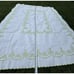 Gorgeous Vintage Hand Embroidered Crochet Edge In Green Tablecloth 76” Long