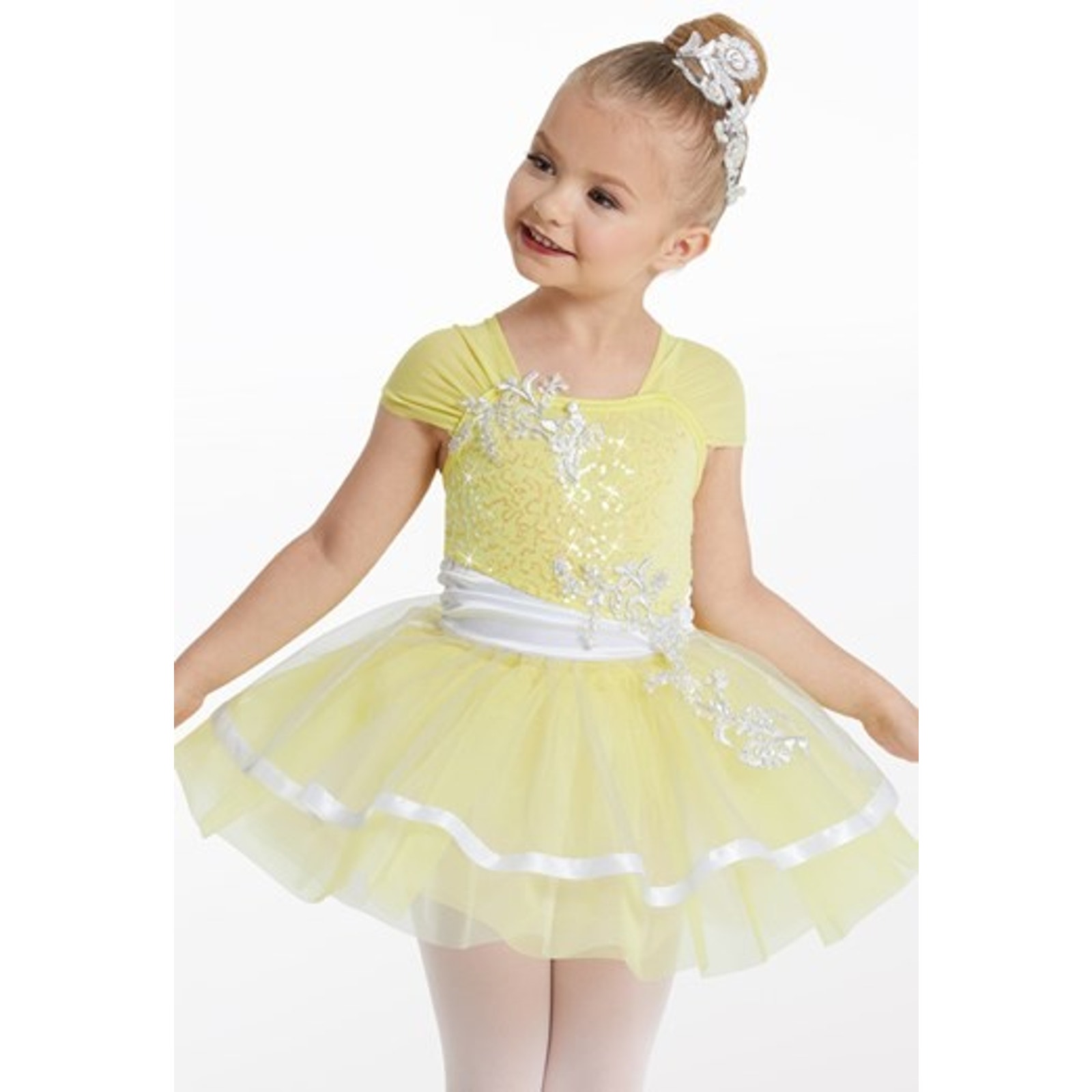 Dance Costume XS Child Yellow Weissman 11981 Ballet Sequin Tutu