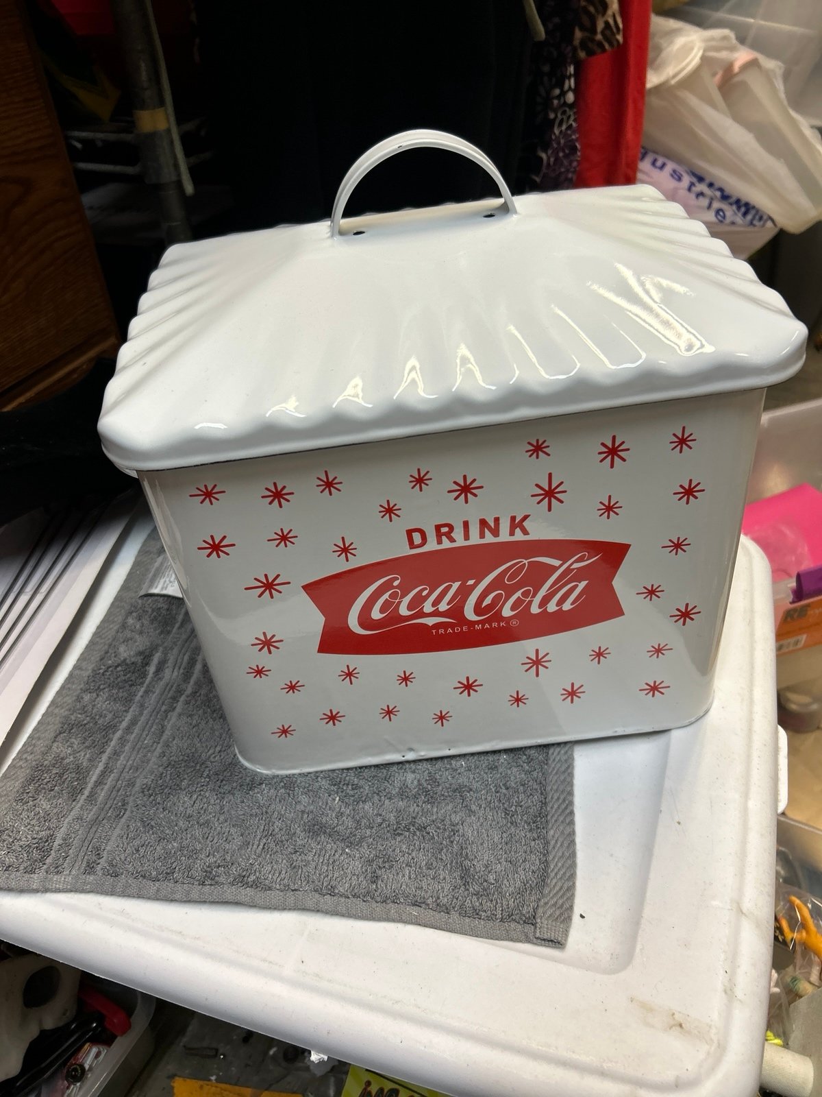 Coca Cola Enamel Breadbox