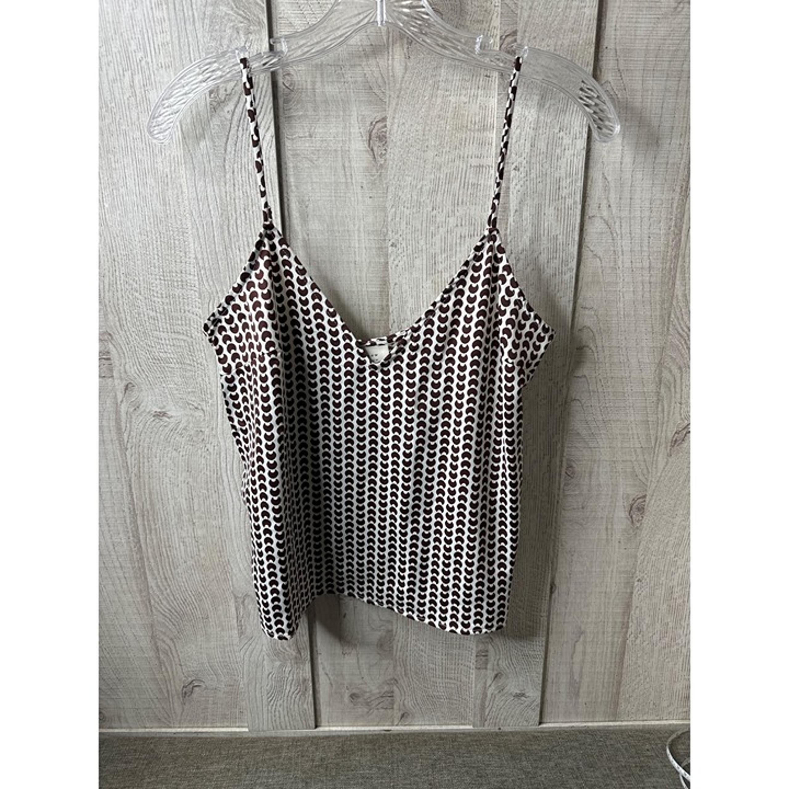 A New Day Womens XS Brown & White Patterned Sleeveless Camisole Top Cami