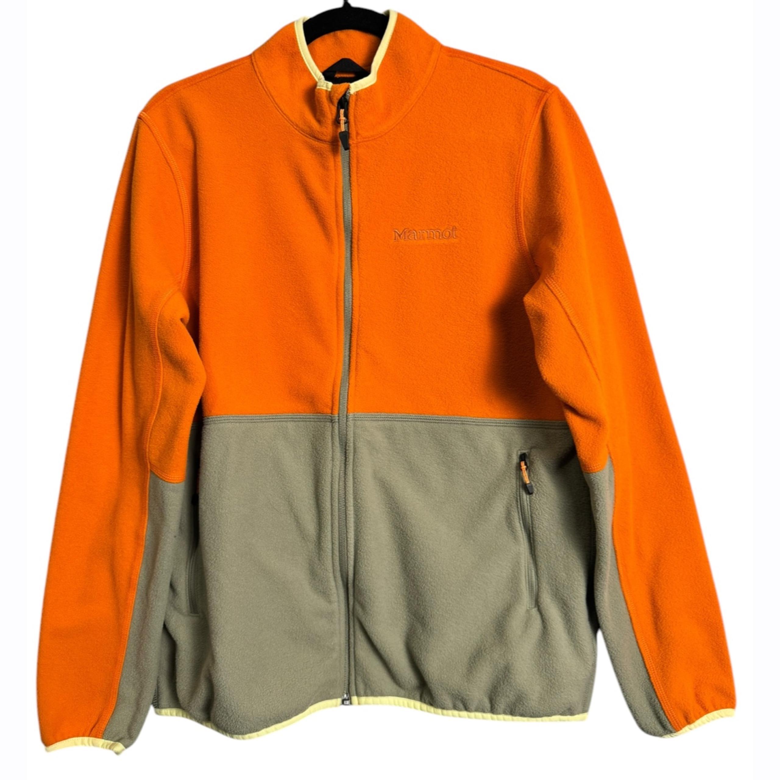 Marmot Womens Rocklin Full Zip Orange Fleece Jacket Size Large