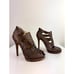 Alexandre Birman Women Pumps 9 Brown Python Skin Peep Toe Back Zip Stiletto Heel