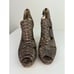 Alexandre Birman Women Pumps 9 Brown Python Skin Peep Toe Back Zip Stiletto Heel