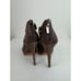 Alexandre Birman Women Pumps 9 Brown Python Skin Peep Toe Back Zip Stiletto Heel