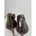 Alexandre Birman Women Pumps 9 Brown Python Skin Peep Toe Back Zip Stiletto Heel