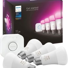 Philips - Hue 75W A19 Smart LED Starter Kit - White and Color Ambiance