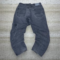 Vintage Skater Jeans MFG Girbaud Smoke Black Wash Baggy Tapered Leg Denim Y2K