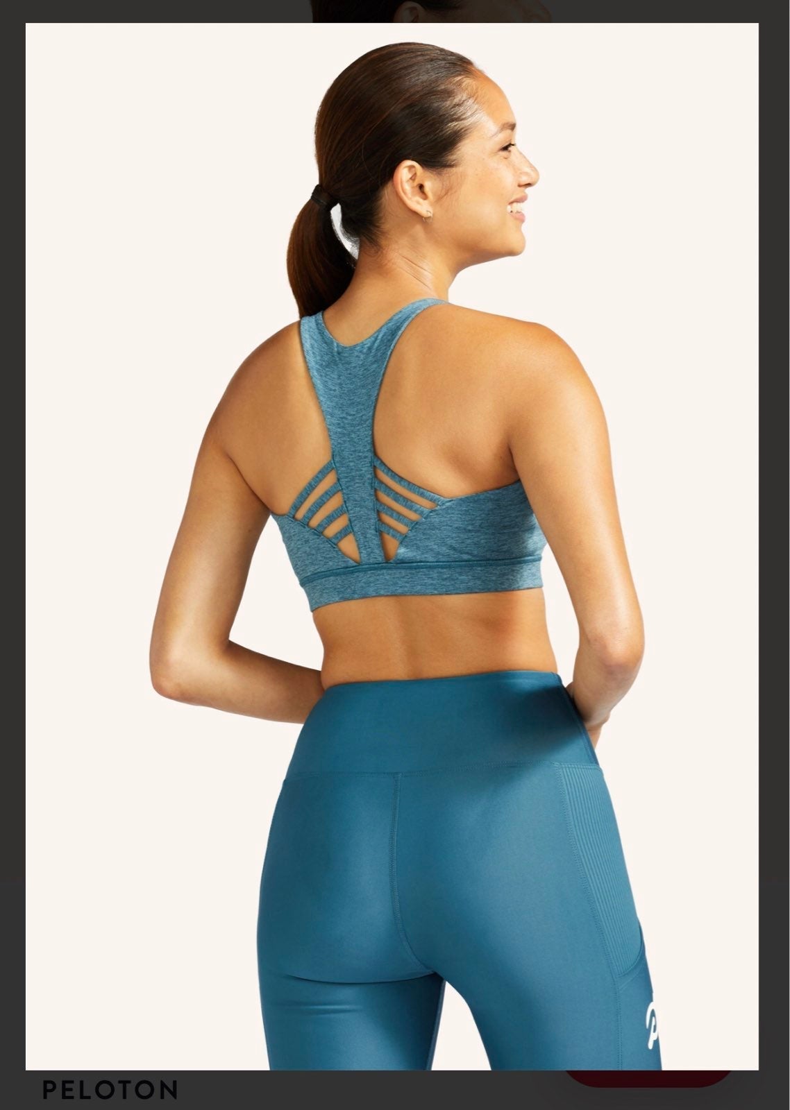 PELOTON Heathered Strappy Sports Bra