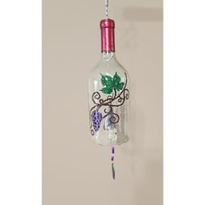 GRAPES WINE BOTTLE CHIME HAND PAINTED GARDEN HOME DECOR
