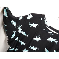 Torrid Sleep Black Shark Print Flutter Sleeve T-Shirt Plus 2X
