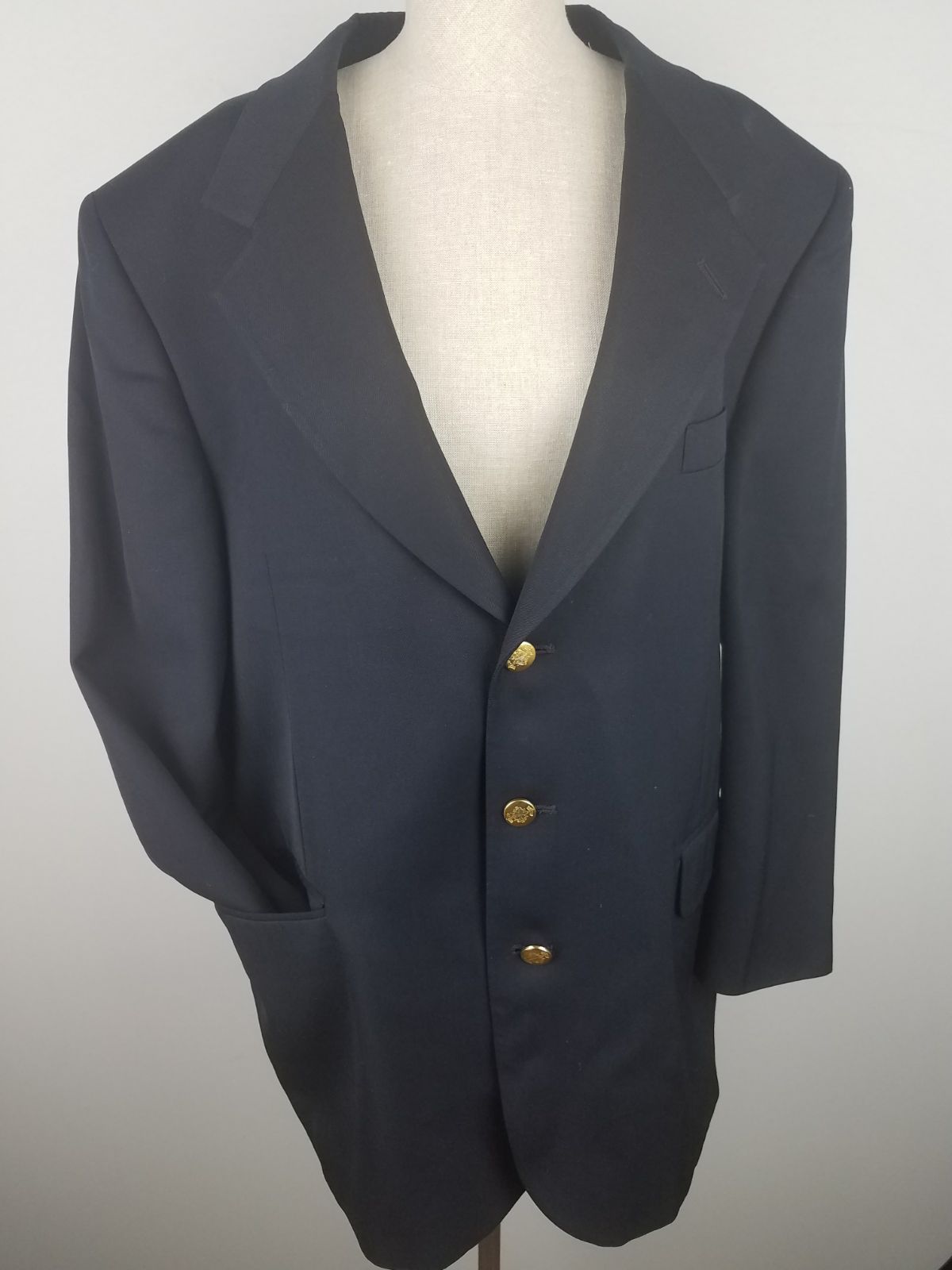 Men's 44R Blue Blazer with Brass Buttons