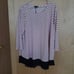 Pink short sleeved knit combo top with black hearts