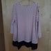 Pink short sleeved knit combo top with black hearts