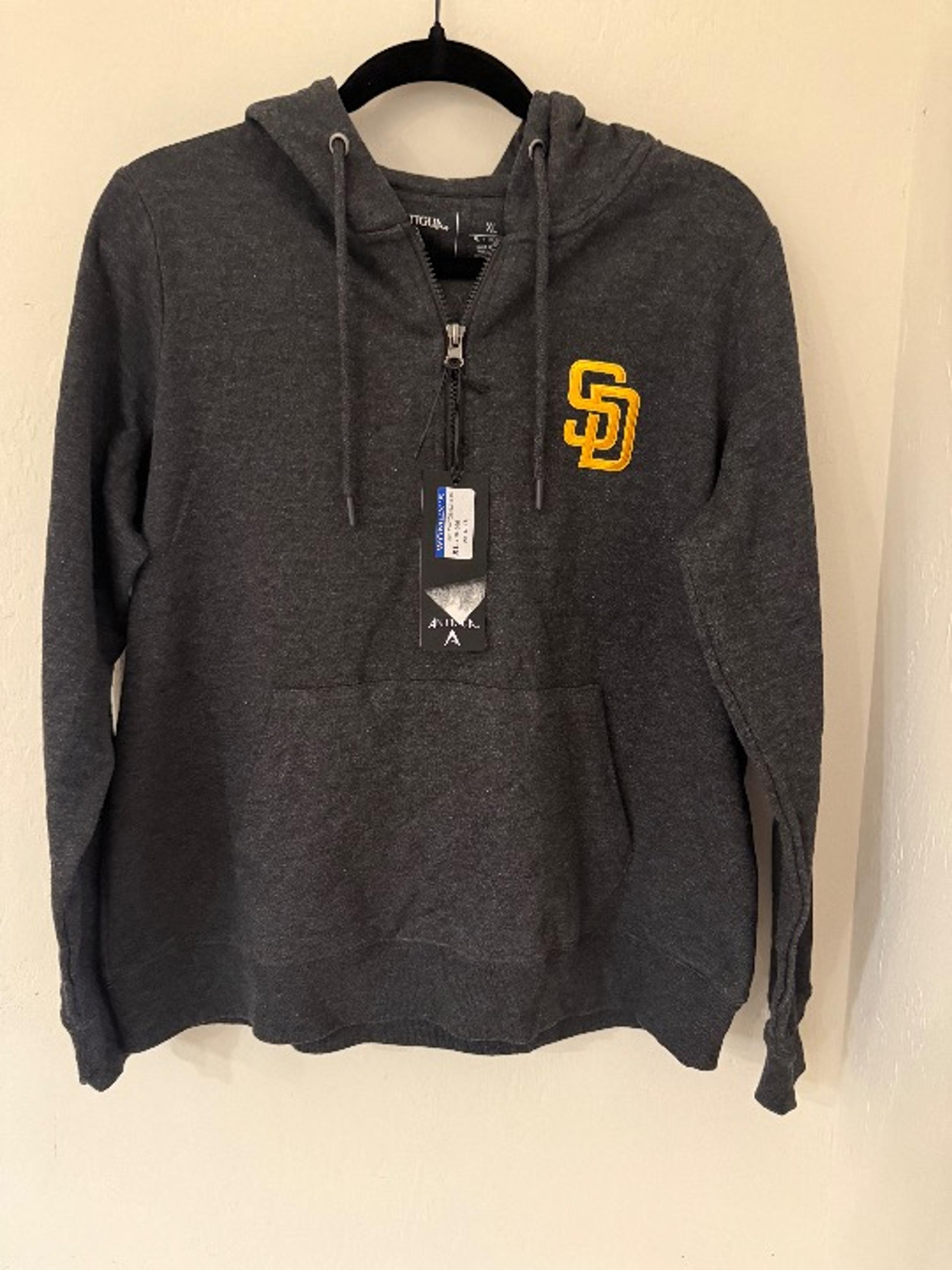 Women's San Diego Padres Antigua Stitched Logo Half-Zip Hoodie Size XL- NWT