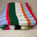 Vintage Retro Colorful Striped Large Handmade Crochet Afghan Blanket (80x77)