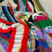 Vintage Retro Colorful Striped Large Handmade Crochet Afghan Blanket (80x77)