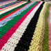 Vintage Retro Colorful Striped Large Handmade Crochet Afghan Blanket (80x77)