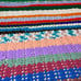Vintage Retro Colorful Striped Large Handmade Crochet Afghan Blanket (80x77)