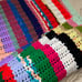 Vintage Retro Colorful Striped Large Handmade Crochet Afghan Blanket (80x77)