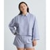 Everlane Womens Size M Blue White Striped Button Crop Cotton Woven PJ Top