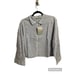 Everlane Womens Size M Blue White Striped Button Crop Cotton Woven PJ Top