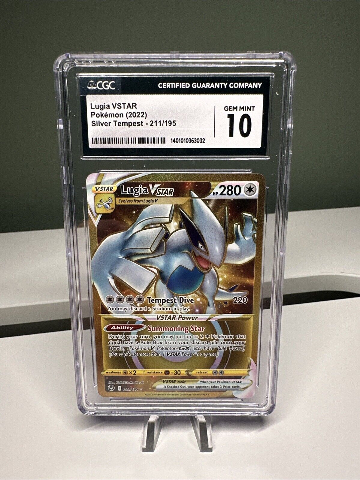 2022 Lugia VSTAR Silver Tempest Secret Rare #211/195 Pokemon CGC 10