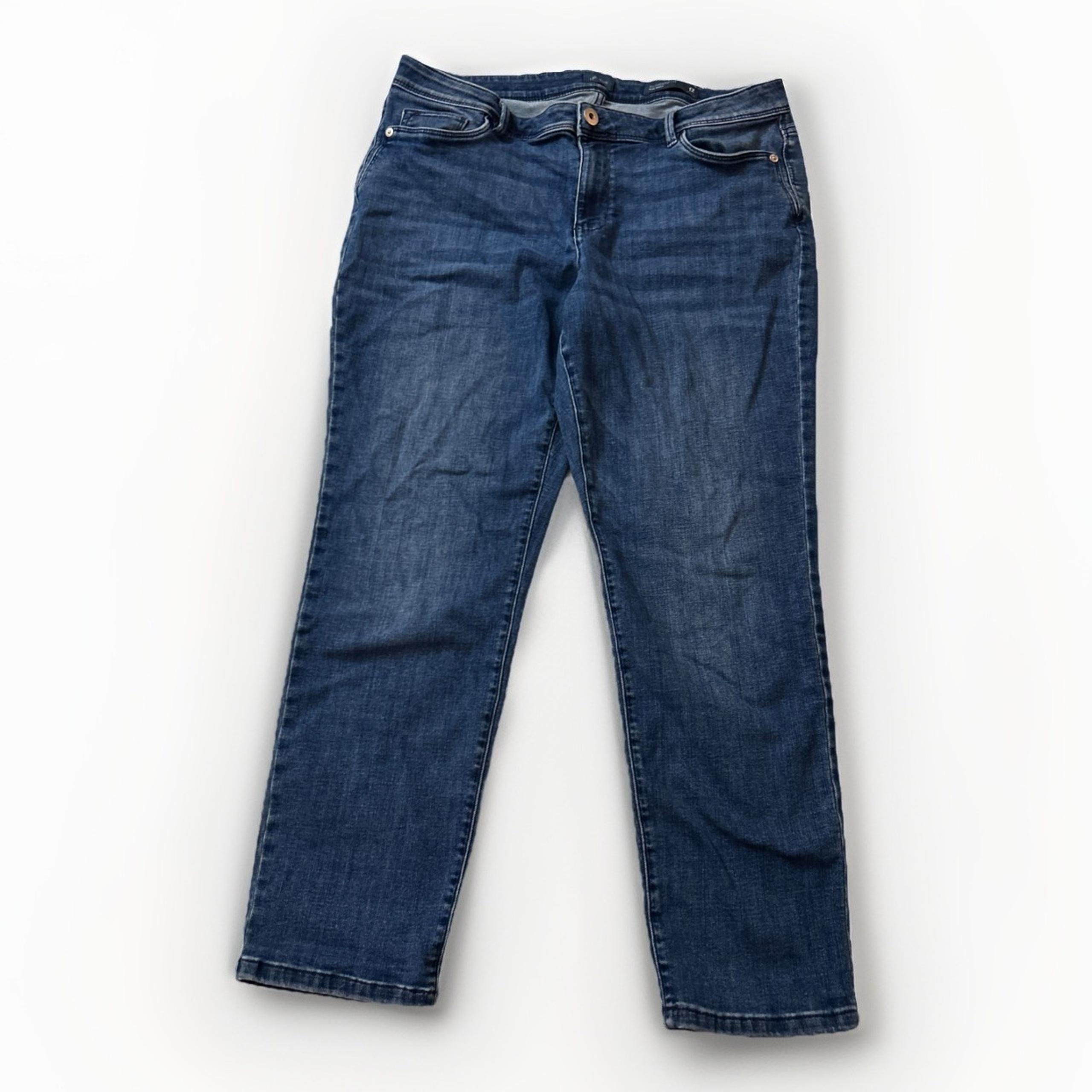 J.Jill Denim Authentic Fit Slim Ankle Jeans Dark Wash Women's Size 12