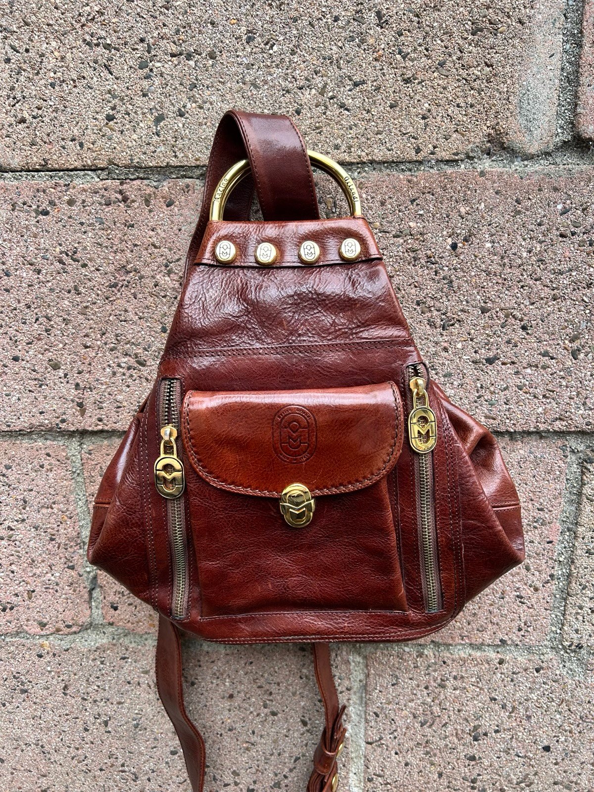 Vintage 90's 80's Marino Orlandi Authentic Italian Leather Shoulder Satchel Bag,