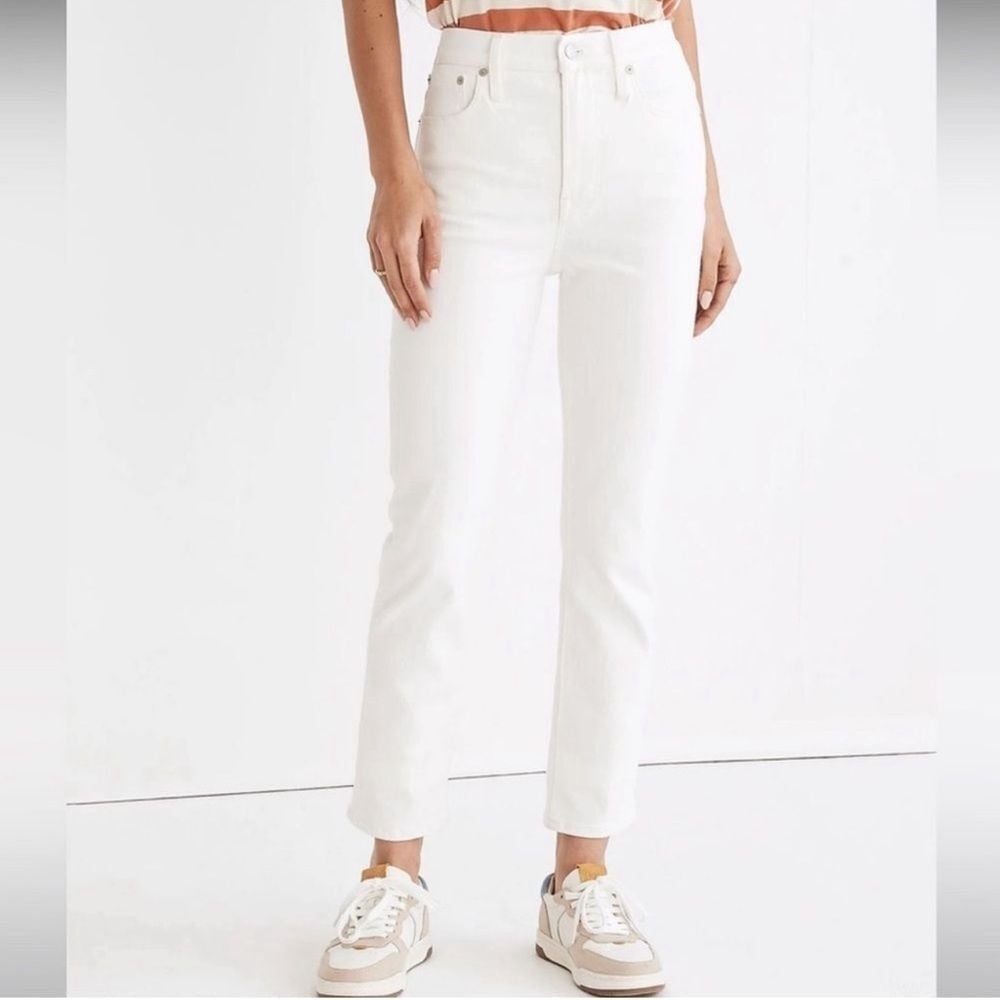 Madewell The Curvy Perfect Vintage Jean High Rise In Tile White ND629 Size 29