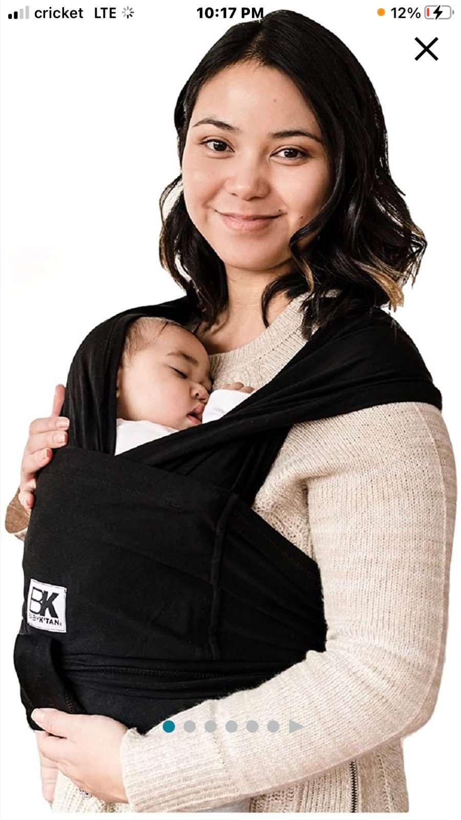 Baby K'Tan Original Carrier Black Small size 6-8