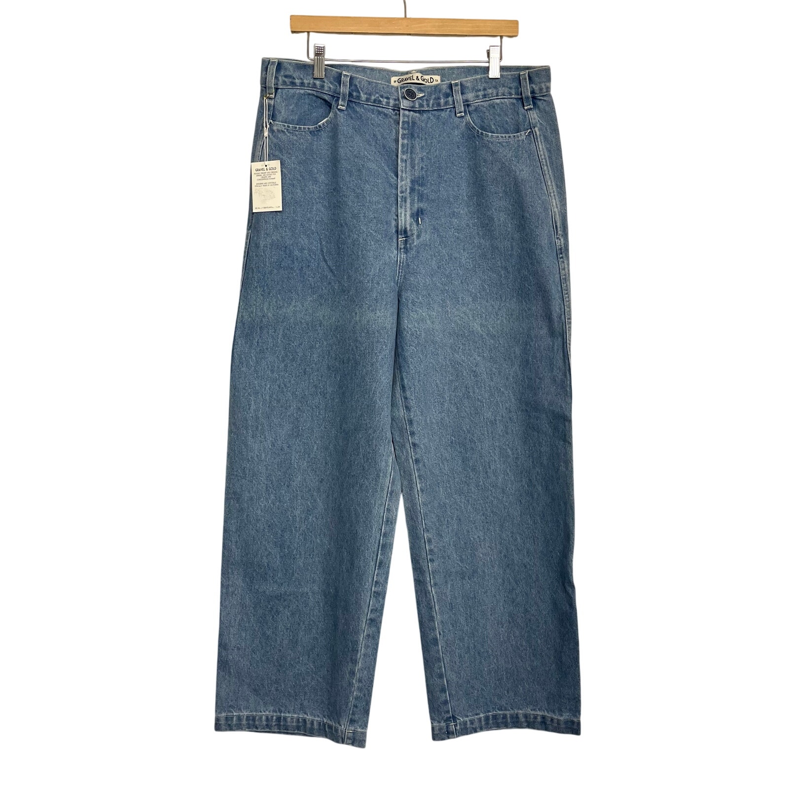 Gravel & Gold Placer Super High-Rise Wide Leg Cotton Blue Plus Size Denim Jeans