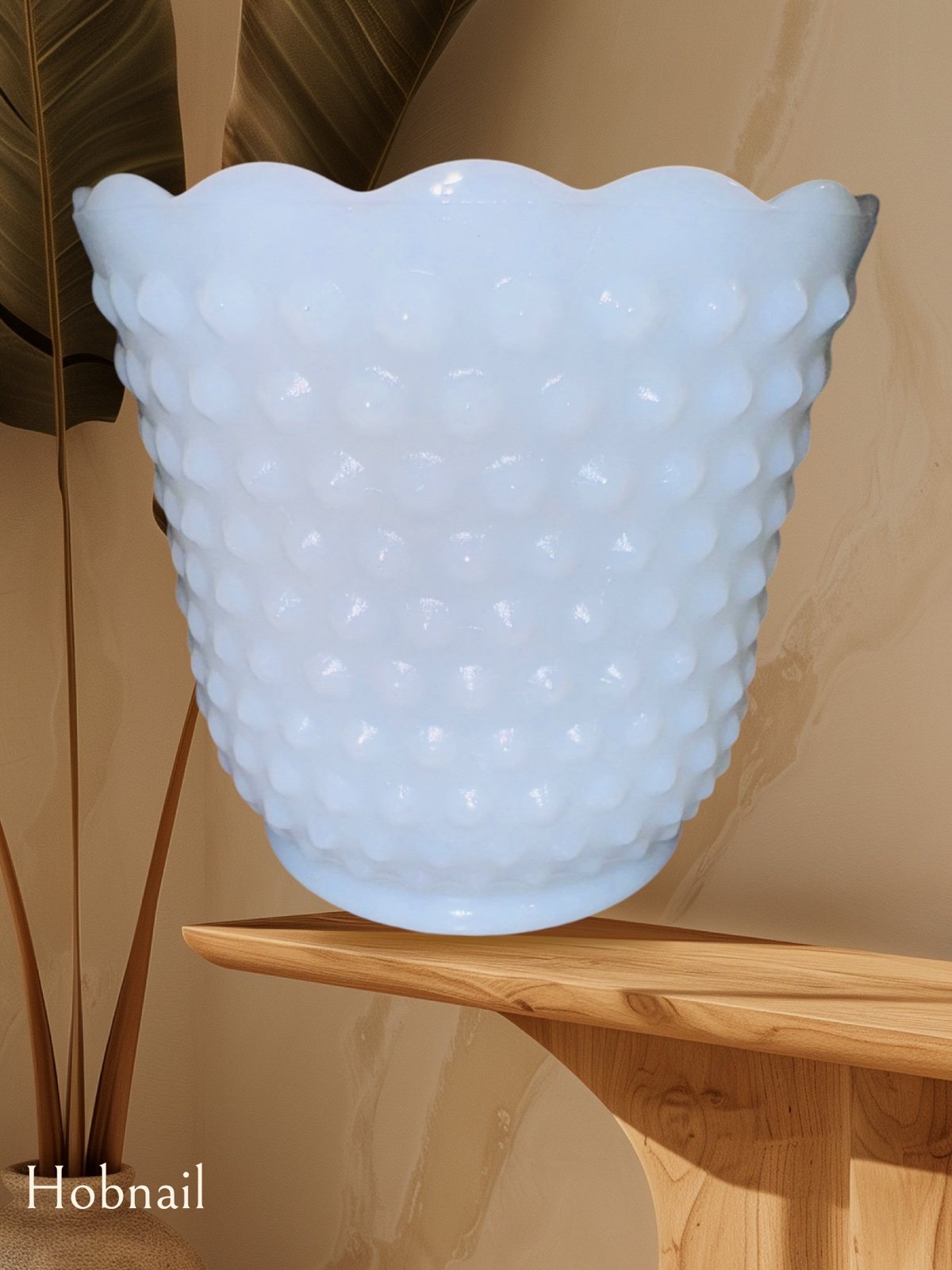 MCM Fire King Vintage White Vase Hobnail Milk Glass 4.5
