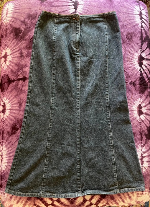 yk denim maxi skirt