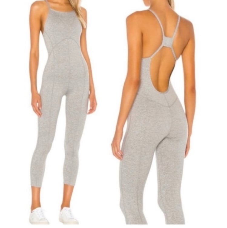 Free People Movement Ashford Side To Side Performance Bodysuit Gray S