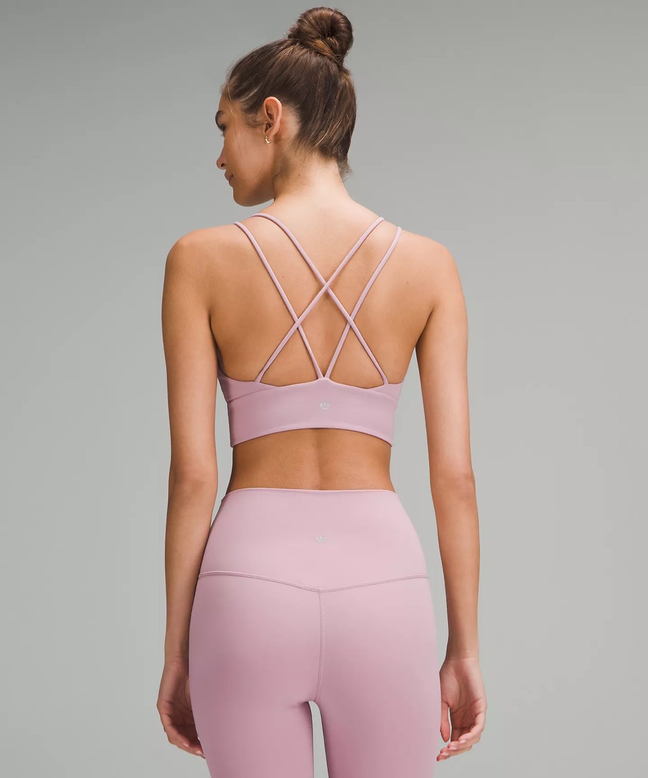 Lululemon Nulu Strappy V Neck Yoga Bra size 6 Rose Blush RSBL