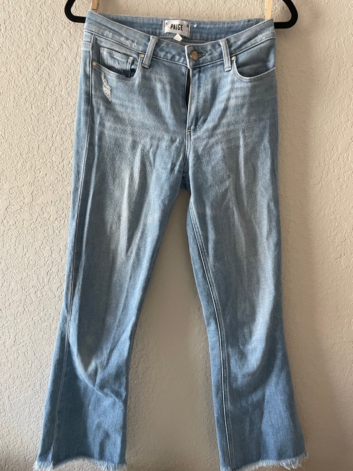 PAIGE Distressed Kick Flare Jeans