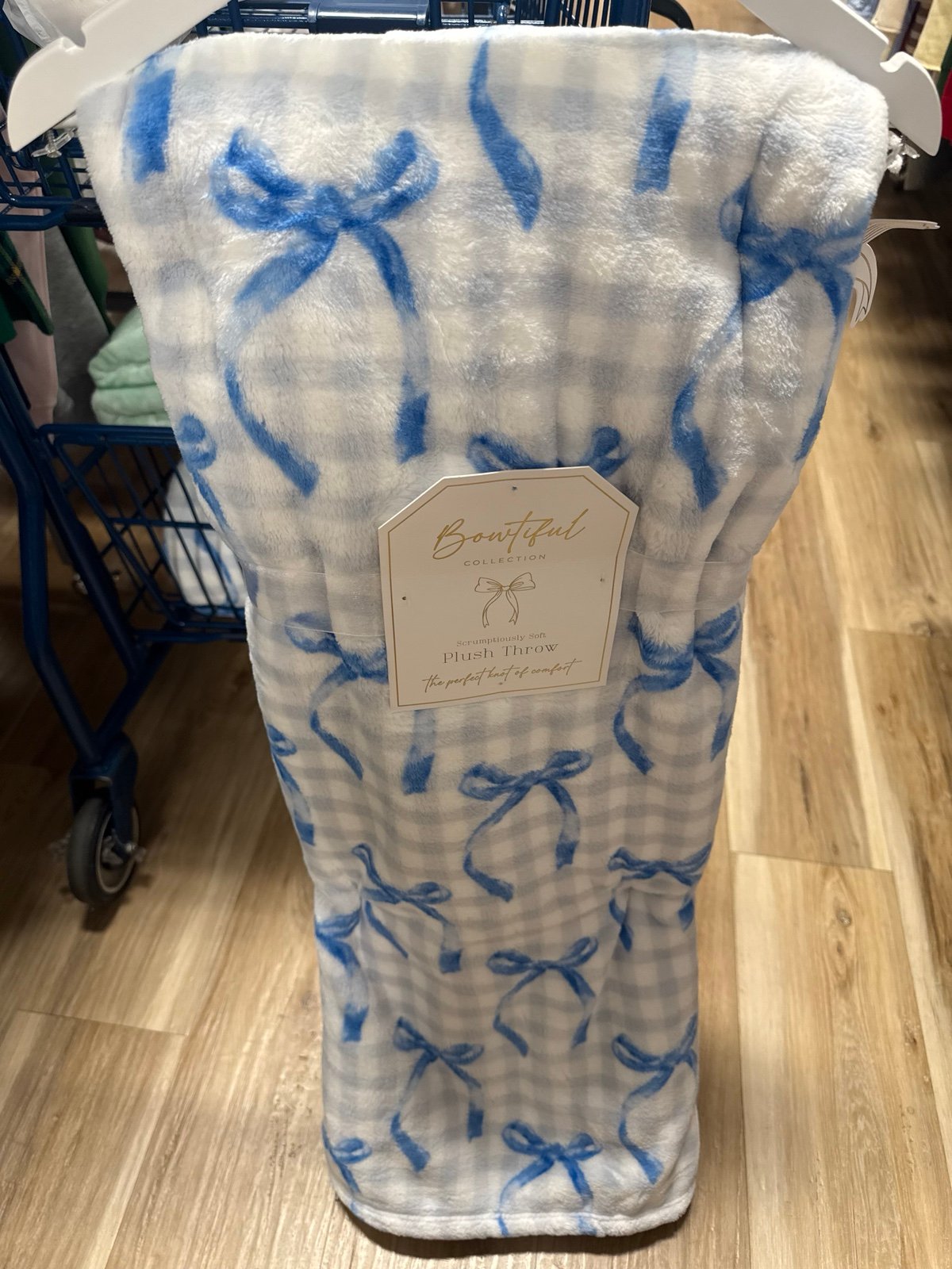 Blue Bow Blanket Gingham