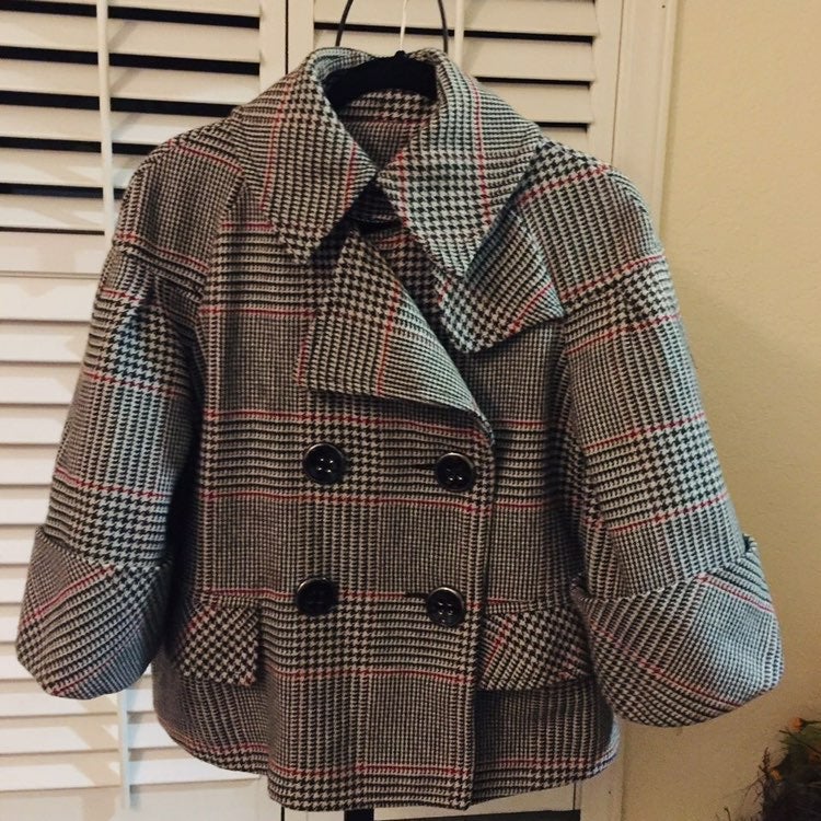 Zara basic grey plaid jacket excellent c