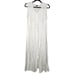 Vintage 90s M Boho Embroidered Button Front Midi Dress Rayon Sleeveless White