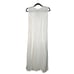 Vintage 90s M Boho Embroidered Button Front Midi Dress Rayon Sleeveless White