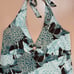 Vintage 90s Y2k Blue Floral Halter Top Coconut Girl Coastal Granddaughter S