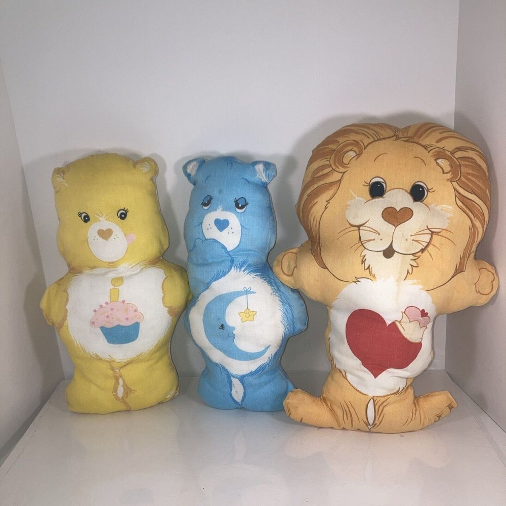 Vintage Care Bears Set Of 3 Cut And Sew Pillow Plush Stuffed Animal Handmade