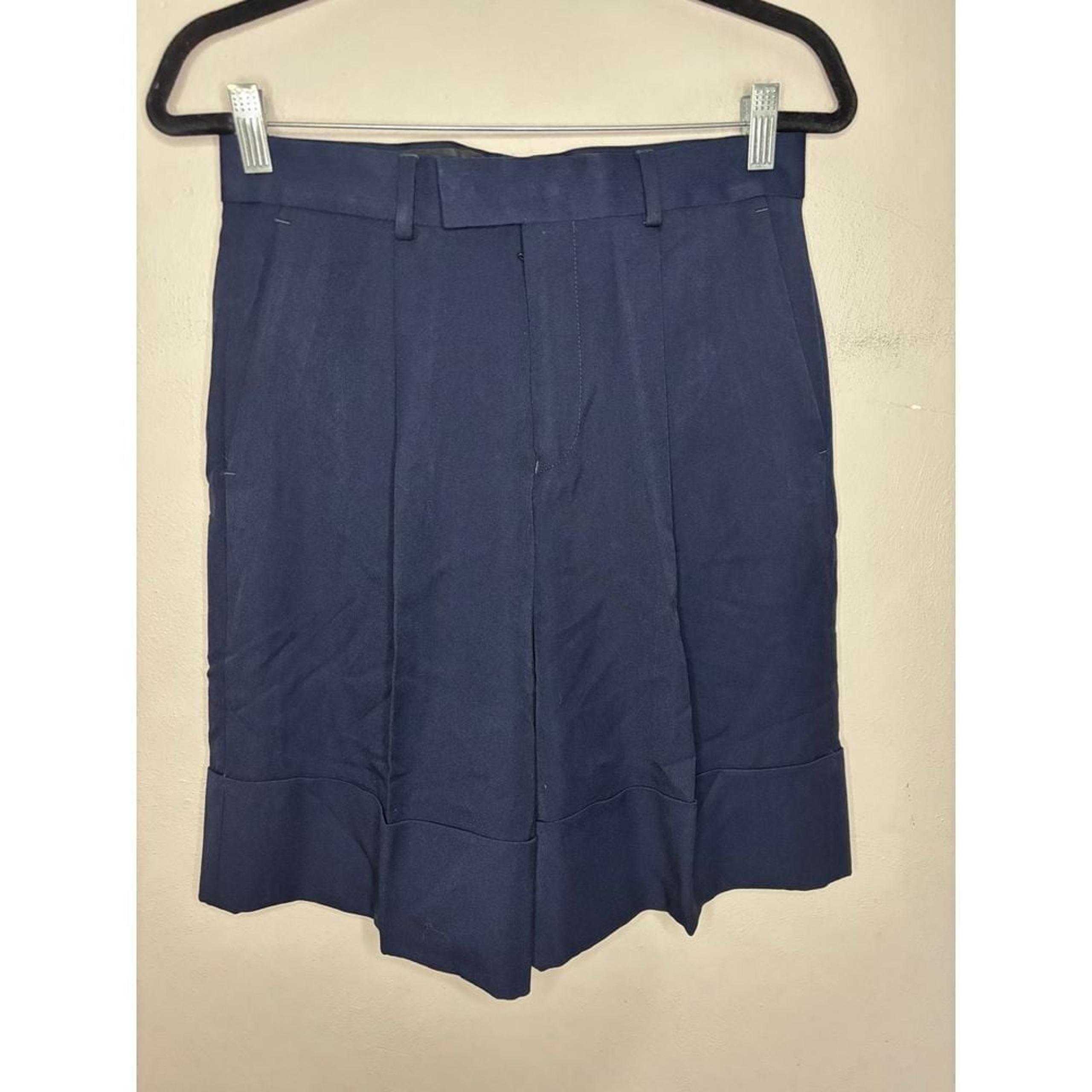 Asos Design Shorts Men's 30 Navy Blue Wide Leg Smart Short Deep Turn Up Cuffs