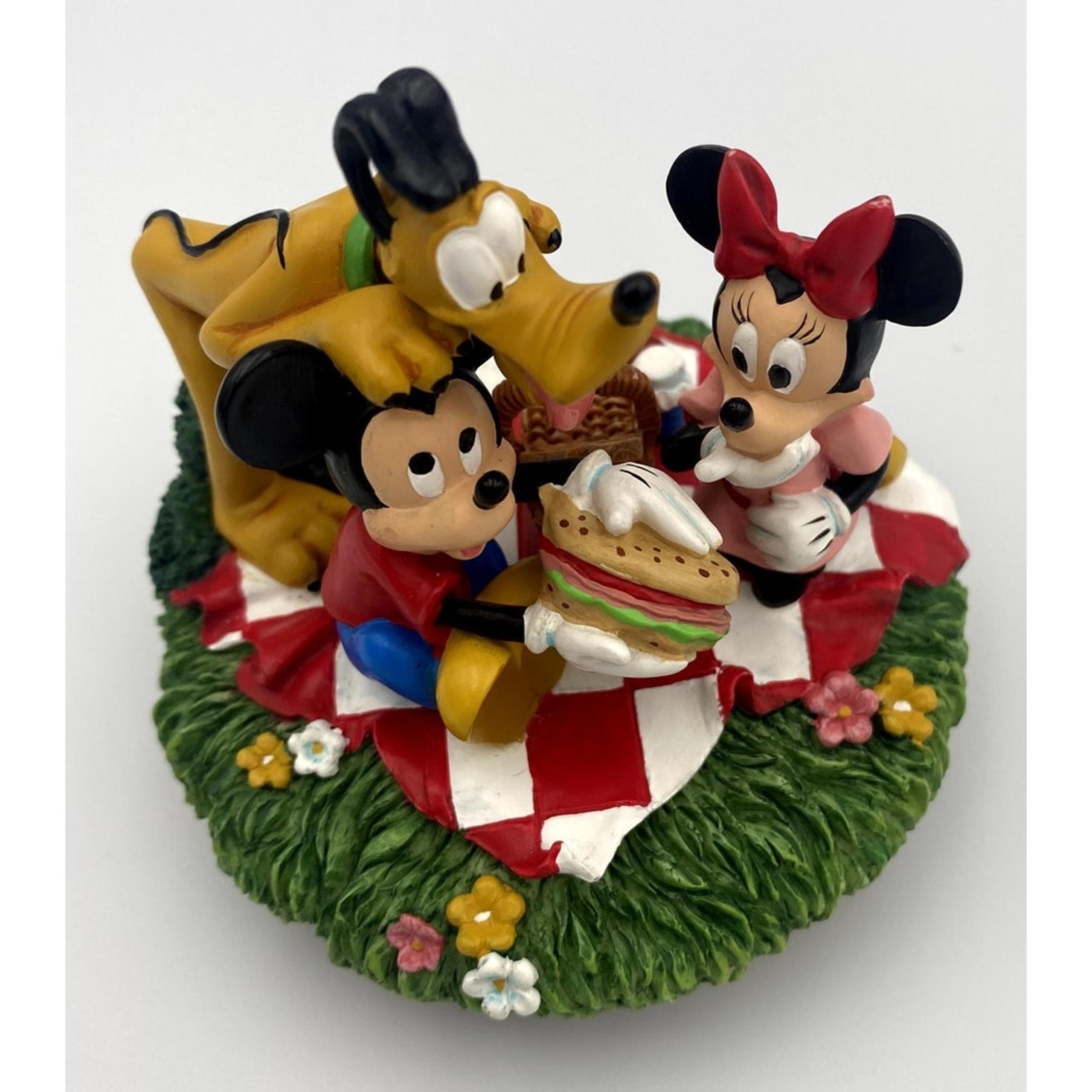 Disney Mickey Mouse Minnie and Pluto Figurine having a Picnic