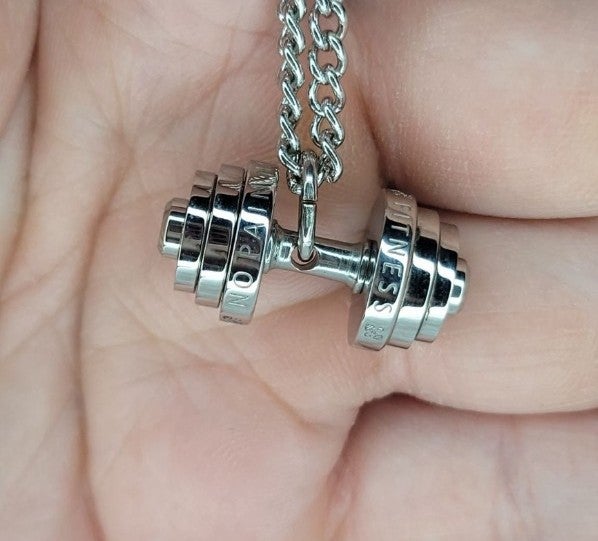 316 Stainless Steel Dumbbell/Barbell Necklace
