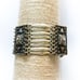 VINTAGE Sterling Bracelet Bronzed Panels Fits 7” Wrist Pyramid Detail GORGEOUS
