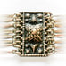 VINTAGE Sterling Bracelet Bronzed Panels Fits 7” Wrist Pyramid Detail GORGEOUS