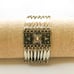 VINTAGE Sterling Bracelet Bronzed Panels Fits 7” Wrist Pyramid Detail GORGEOUS