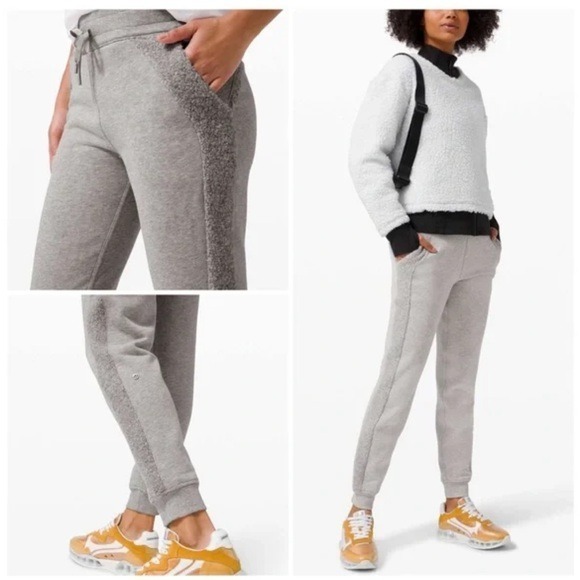 Lululemon Scuba Jogger Sz 4 *Sherpa Stripe In Heathered Core Light Grey