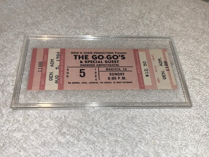 THE GO-GO'S 1984 UNUSED ORIGINAL CONCERT TICKET MANTECA, CA USA Belinda Carlisle